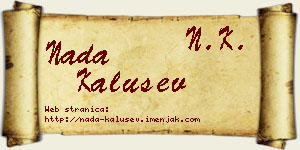 Nada Kalušev vizit kartica